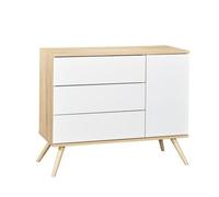 Commode 1 Porte Et 3 Tiroirs Blancs Seventies Blanc