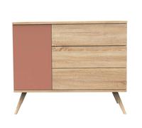 Commode 1 Porte Et 3 Tiroirs - Seventies Marron/orange TU