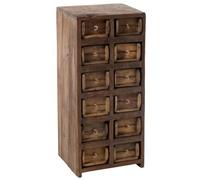 Commode 12 Tiroirs en Bois Medio 82cm Naturel