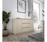 Commode - 120 cm - 3 tiroirs - 2 portes - Beige