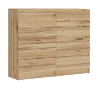 Commode 8 Tiroirs : Chêne Wotan, 120 x 101 x 39 cm
