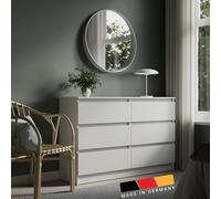 Commode 120cm de large avec 6 tiroirs Commode blanche en bois Commode avec tiroirs Sideboard Highboard Buffet Chambre à coucher Salon Entrée Bureau Organisateur Largeur 120 cm Hauteur 78 cm