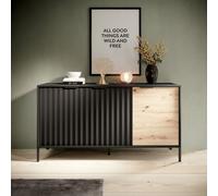 Commode 150 cm Varo - Buffet à trois portes - Meubles du fabricant (Noir + Artisan)