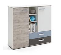 Commode 2 Portes & 2 Tiroirs Anoya 116cm Chêne
