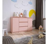Commode 2 portes 3 tiroirs, 120 x 78 x 39 cm, couleur: rose