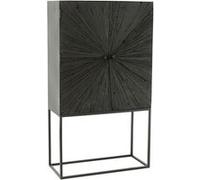 Commode 2 Portes en Bois "Shanil" 162cm Noir Noir G