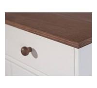 Commode 2 portes pin massif foncé et blanc Campanou 90 cm Bi & Multicolore G