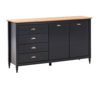 Commode 2 portes SHILLINGTON Bois de pin Noir