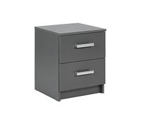Commode 2 tiroirs coloris gris graphite - Longueur 41,2 x Hauteur 50,8 x Profondeur 40 cm --