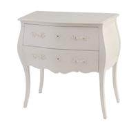 Commode 2 tiroirs en bois blanc cassé l8