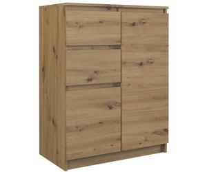 Commode 2D2S - Chêne artisan - Moderne - 2 tiroirs - 2 portes
