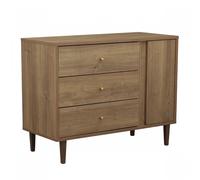 Sauthon Commode Mokka 3 tiroirs 1 porte détail imitation bois pieds bois plan à langer en option