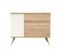 Commode 1 Porte Et 3 Tiroirs - Seventies Marron/ecru TU