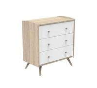 Commode 3 Tiroirs Access Bois Blanc - Sauthon Meubles