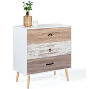 IDMARKET Commode 3 tiroirs BAHIA 75 cm scandinave