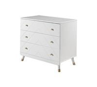 Commode 3 tiroirs bois blanc satiné Funy
