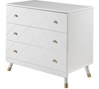 Commode 3 tiroirs bois blanc satiné Funy