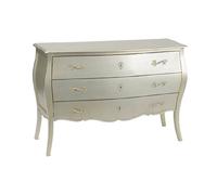 Commode 3 tiroirs en bois argenté - CHARMY GRIS