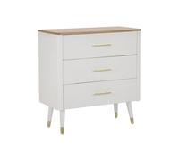 Mauro Ferretti Commode Matera 3 tiroirs en bois 78 x 37 x 80 cm Blanc