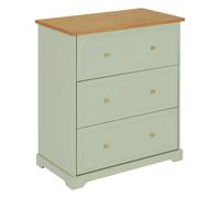 Commode 3 tiroirs en bois MOHEA - Vert céladon