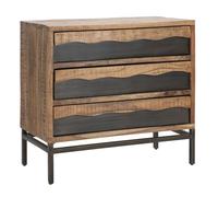 Mauro Ferretti Commode COMO' YELLOWSTONE 3 tiroirs bois 88 cm Marron