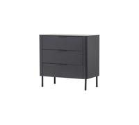 Commode 3 tiroirs en pin noir mat GUNNAR