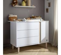 Commode 3 Tiroirs Et 1 Porte Pieds Bois - Paloma Blanc/marron TU