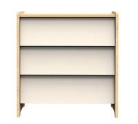 Commode 3 Tiroirs Façades Inclinées En Bois Décor Chêne Miel - Cannelle Beige TU