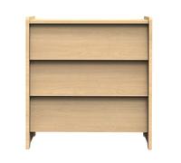 Commode 3 Tiroirs Façades Inclinées En Bois Décor Chêne Miel - Cannelle Marron TU