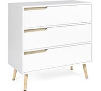 IDMARKET Commode 3 tiroirs HELSINKI 80 cm scandinave blanc