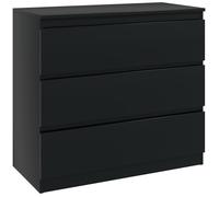 HOMCOM Commode 3 Tiroirs Étroit sans Poignées 80 x 39 x 73 cm Noir | Meuble de Rangement, Chiffonnier, Style Moderne, Commode pour Chambre à Coucher, Salon, Couloir