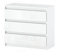 Commode 3 tiroirs - Mirabilesse - Meuble Tv - Commode de chambre - Meuble de rangemen - Blanc brillant 80x33.5x71.5