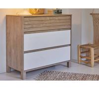 Commode 3 Tiroirs Nino Chêne & Blanc TU