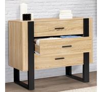 IDMARKET Commode 3 tiroirs PHOENIX 80 cm bois et noir