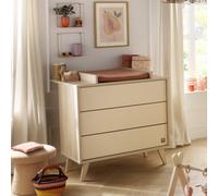 Commode 3 Tiroirs Sur Pieds Bois Obliques - Melinee Marron/beige TU