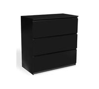 Commode 3 tiroirs TOMI bois noir