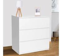 IDMarket Commode TOMI 3 tiroirs 78 cm Bois blanc