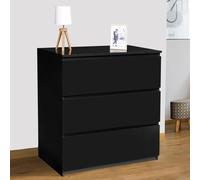 Commode 3 tiroirs TOMI bois noir