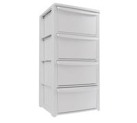 Commode 4 tiroirs Blanc - Meuble de Rangement Chambre Bureau Buanderie 39 x 38.5 x H 80.5 cm Art Plast