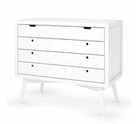 Commode 4 Tiroirs Bois Massif Marley Blanc TU