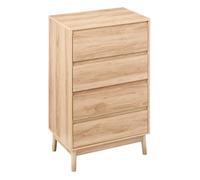 5five Commode Abana 4 tiroirs – Effet chêne naturel