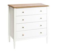 Commode 4 Tiroirs en Bois ""Solen"" 85cm Blanc