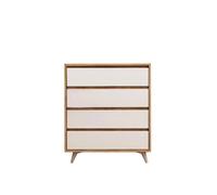 Commode 4 tiroirs Éthera en bois - Beige et blanc