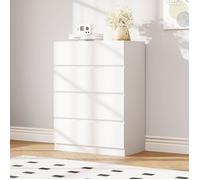 Commode 4 Tiroirs Meuble Rangement Moderne Table de chevet Coiffeuse Meuble Chambre Bureau Salon Cuisine 70x40x88,5cm Blanc mat