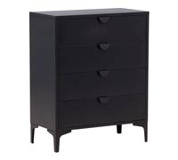 Commode 4 Tiroirs Piring 98cm Noir