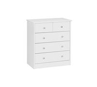 Commode 5 tiroirs 60x35x70 cm blanc