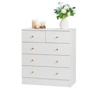 Commode 5 tiroirs - Buffet scandinave - Blanc - 66 x 33 x 73 cm
