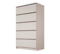3xE Living Commode 5 tiroirs - Cachemire, 70 x 124 x 39 cm - Rangement spacieux au Style Minimaliste