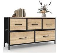 IDMarket Commode Utah 5 tiroirs en tissu H.55 cm Design industriel