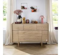 Commode 5 Tiroirs Et 2 Portes Pieds Bois Et Poignées Métal - My Love Marron TU